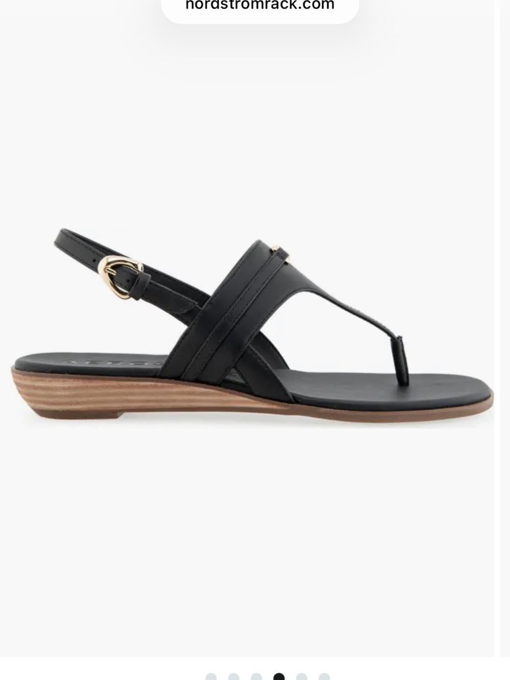π NEW Aerosoles Size 11 Gemal Black Faux Leather Slingback Sandal Gold Hardware - Picture 2 of 15